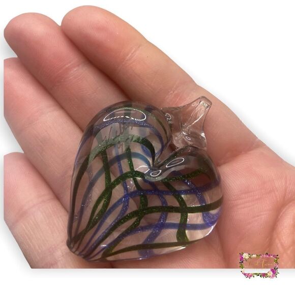 Signed Art Glass Heart Window Charm |Suncatcher, Heart Ornaments... - Picture 12 of 16
